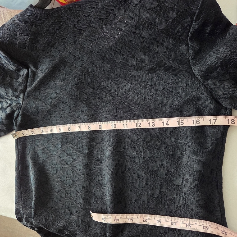 Ming Wang Black and Green Embroidered Open Cardigan Jacket XS - Picture 7 of 8